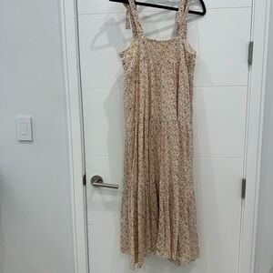 Floral Beige Maxi Dress